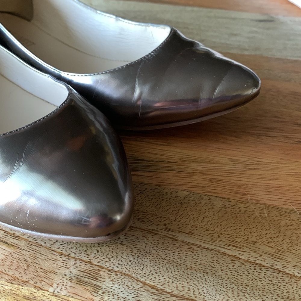 Nine West silver pointed flats 6 6M - Picture 8 of 14